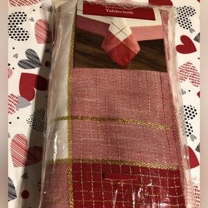 Red and Gold Tablecloth